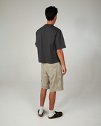 CAMISETA BOXY SIN COSTURAS CHARCOAL 250GSM