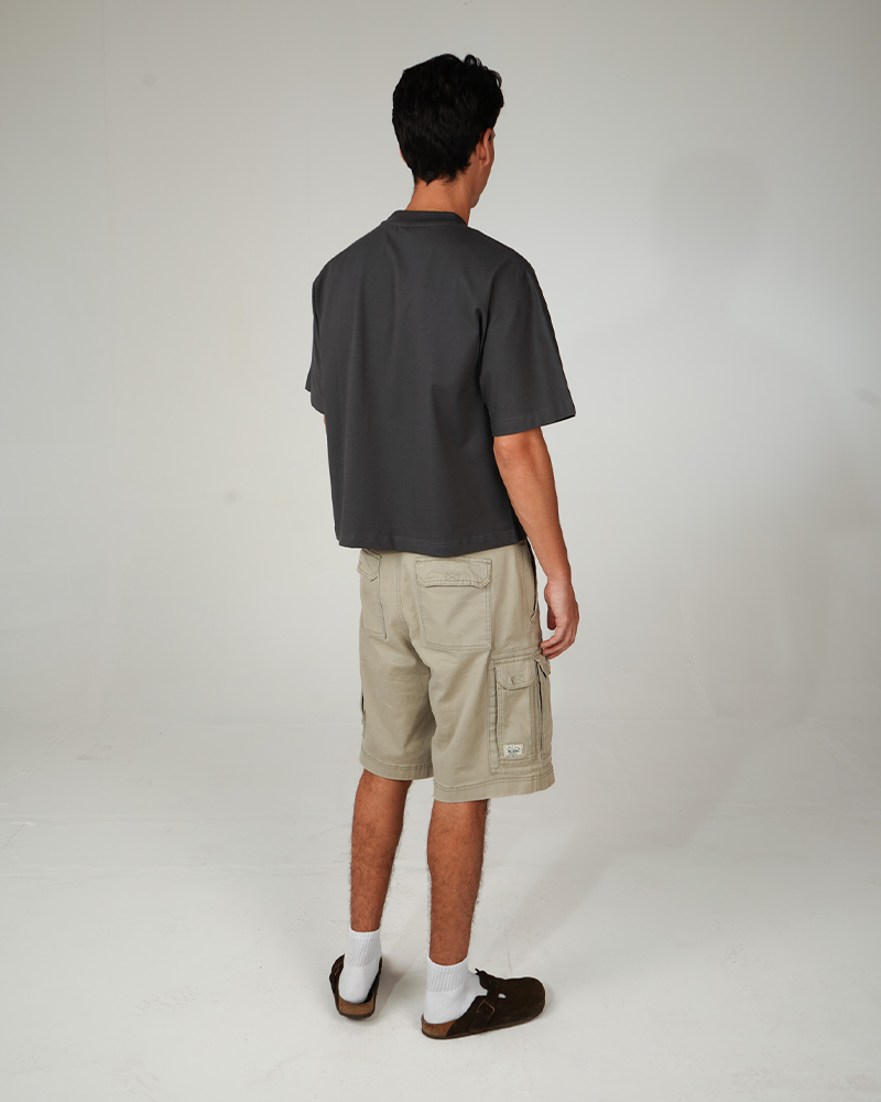 CAMISETA BOXY SIN COSTURAS CHARCOAL 250GSM