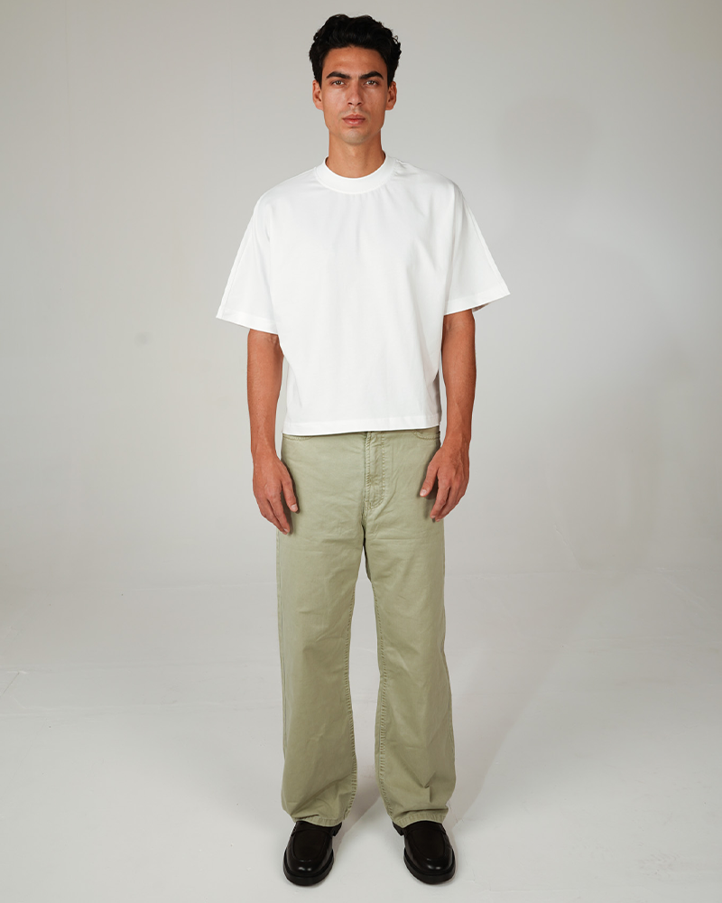 CAMISETA BOXY SIN COSTURAS BLANCA 250GSM