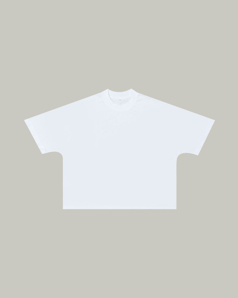 CAMISETA BOXY SIN COSTURAS BLANCA 250GSM