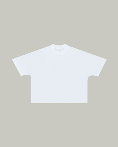 CAMISETA BOXY SIN COSTURAS BLANCA 250GSM